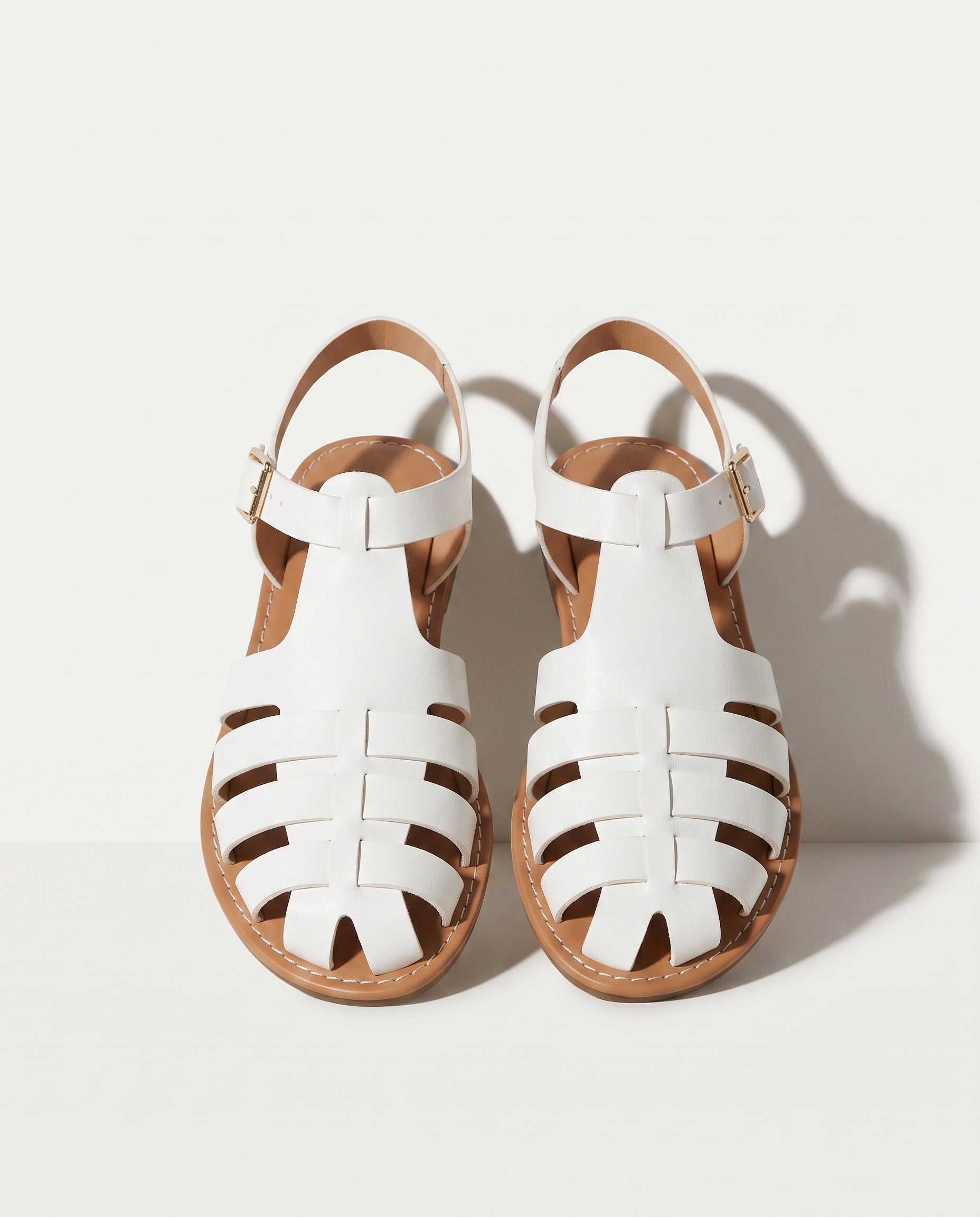 Georgiana | Boho Woven Fisherman Wedding Shoes Closed Toe Flats — White