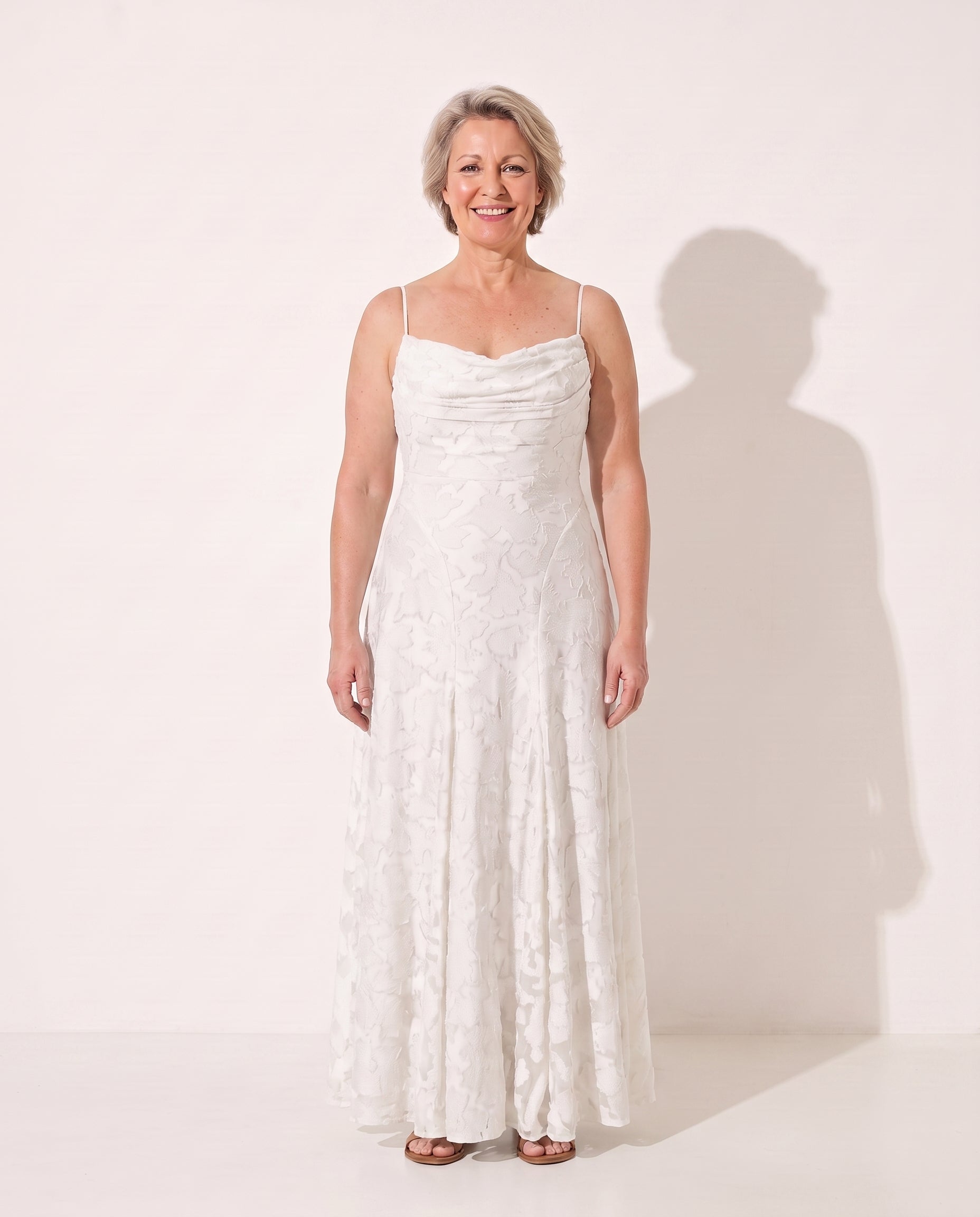 Lucinda | Wrap Maxi Dress in Lace – Wedding Guest & Gala — White