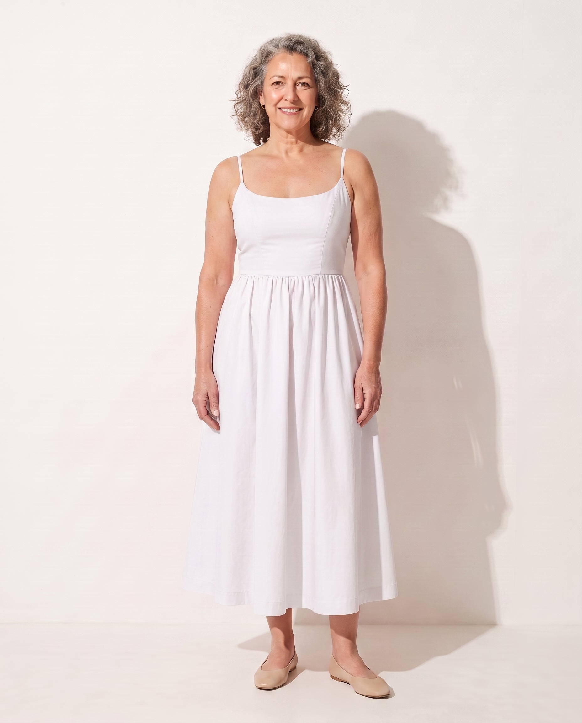 Rosanna | Strappy Scoop Neck Evening Dresses Midi — White