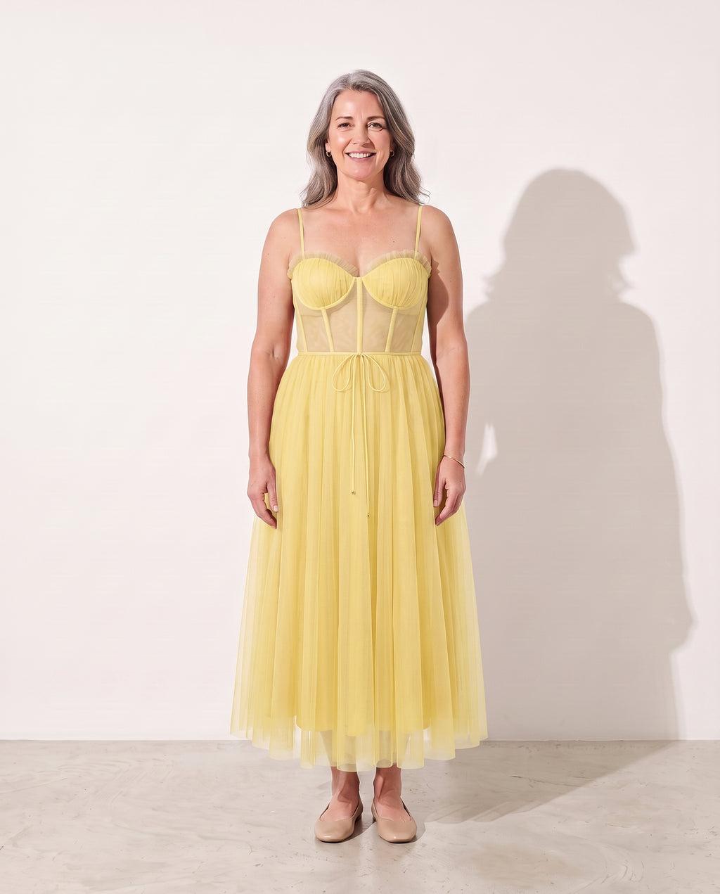 Edith | Elegant Midi Dresses For Women - Wedding Guest — Yellow
