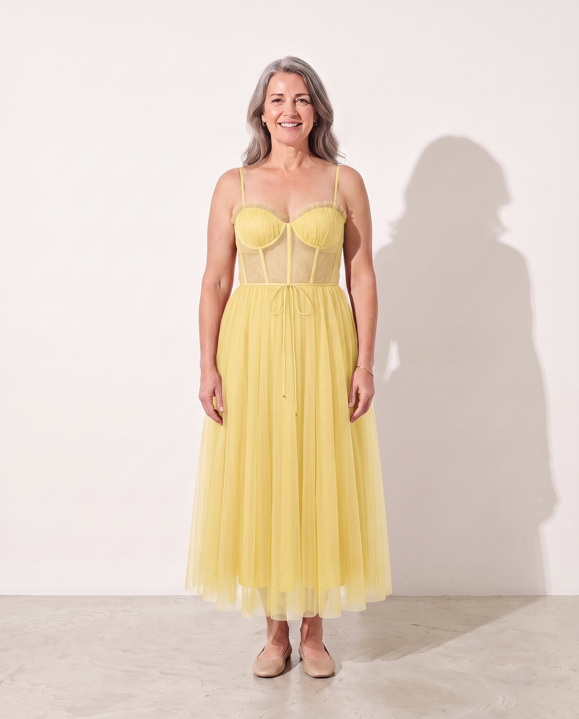 Edith | Elegant Midi Dresses For Women - Wedding Guest — Yellow
