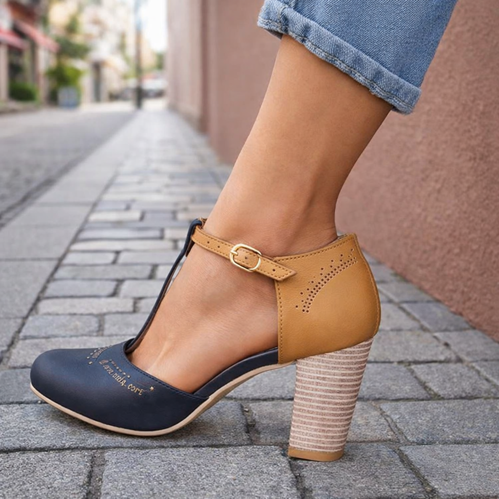 Capucine | Comfortable Work Heels Block Sandals For Women