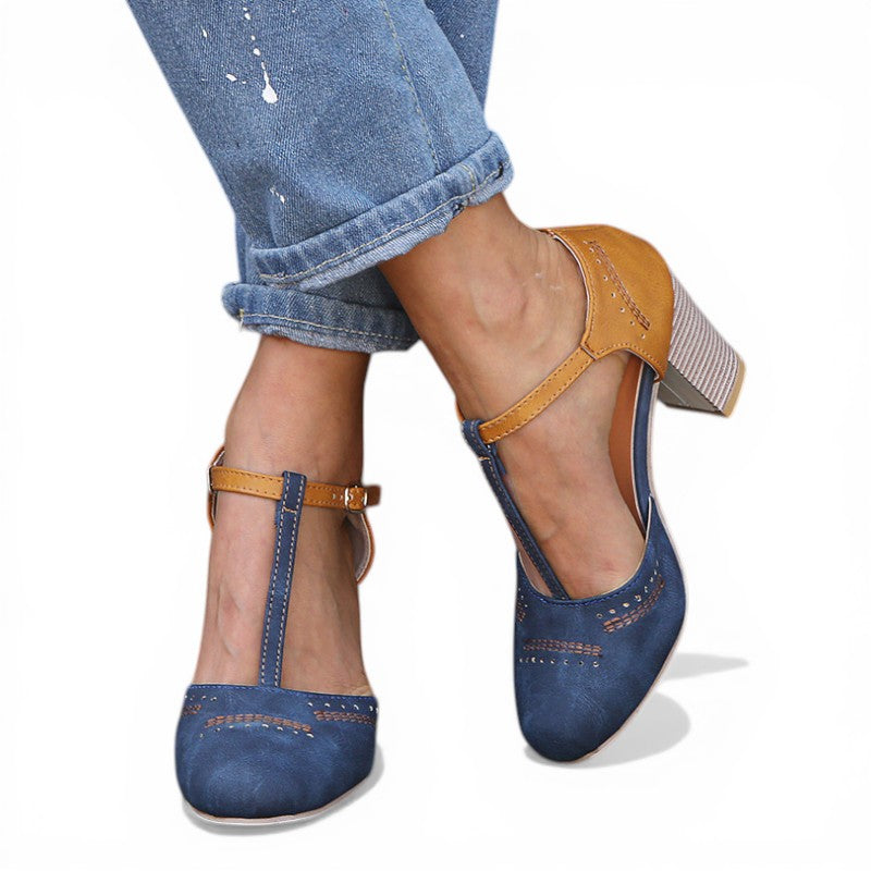 Capucine | Comfortable Work Heels Block Sandals For Women