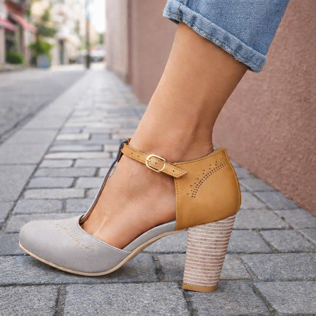 Capucine | Comfortable Work Heels Block Sandals For Women