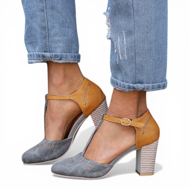 Capucine | Comfortable Work Heels Block Sandals For Women