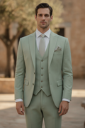 Hadrian | Men Slim Fit 3-Piece Wedding Guest Peak Lapel Suit