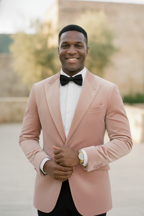 Augustin | Men Velvet Peak Lapel Wedding Guest Blazer