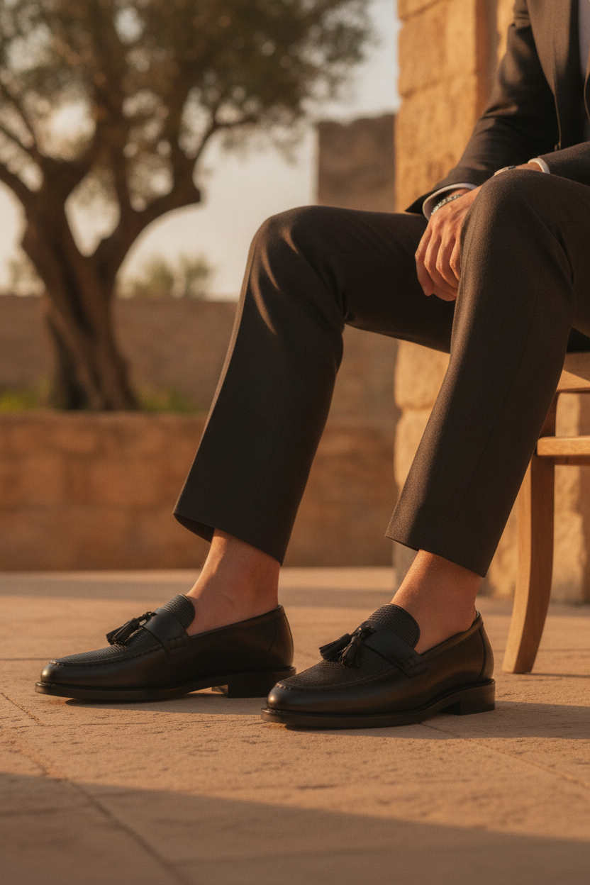 Bastian | Woven Tassel Slip On Loafers Smart Casual Footwear