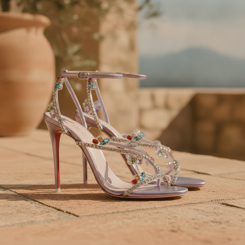 Isolde | Crystal Embellished Strappy Stiletto Heels