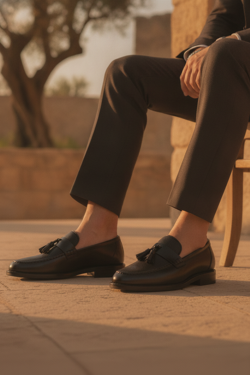 Bastian | Woven Tassel Slip On Loafers Smart Casual Footwear