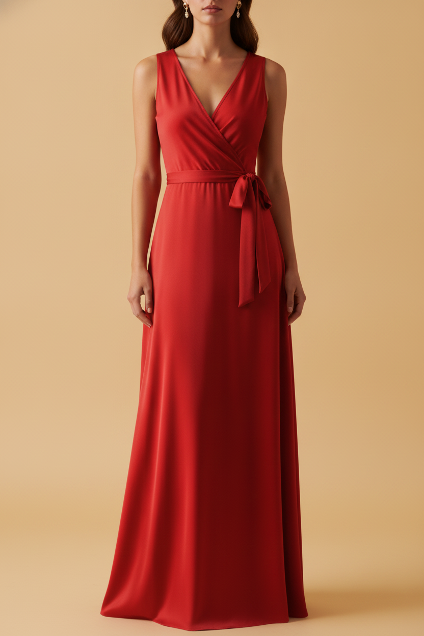 Eloise | Satin Wrap Winter Wedding Guest Dresses Maxi