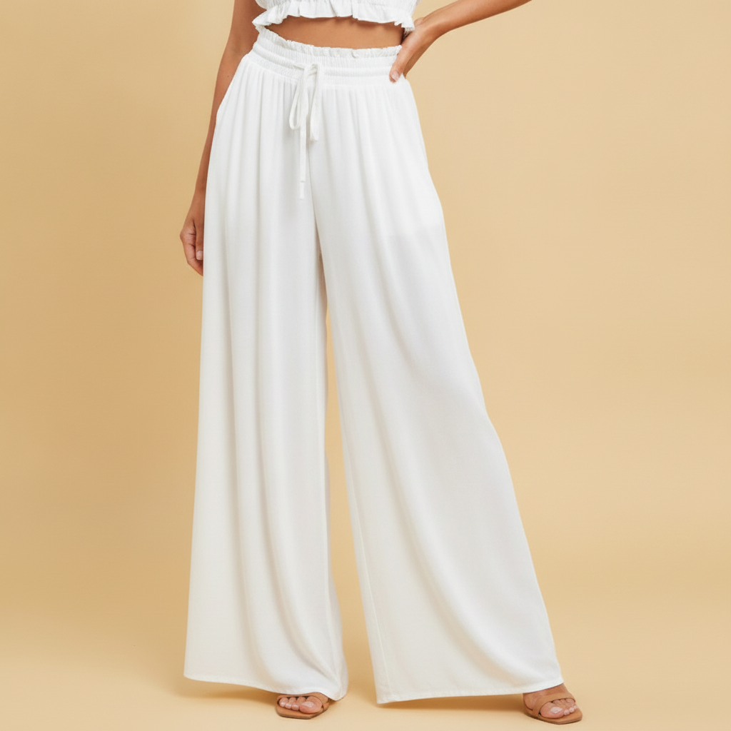 Sabine | High Waisted Wide Leg Trousers Summer Casual