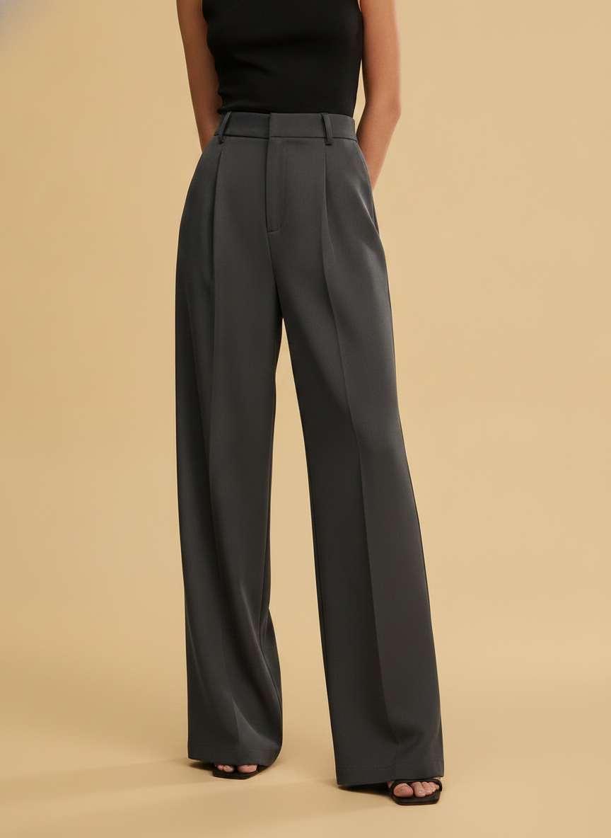 Coralie | High Waisted Wide Leg Tailored Trousers for Women