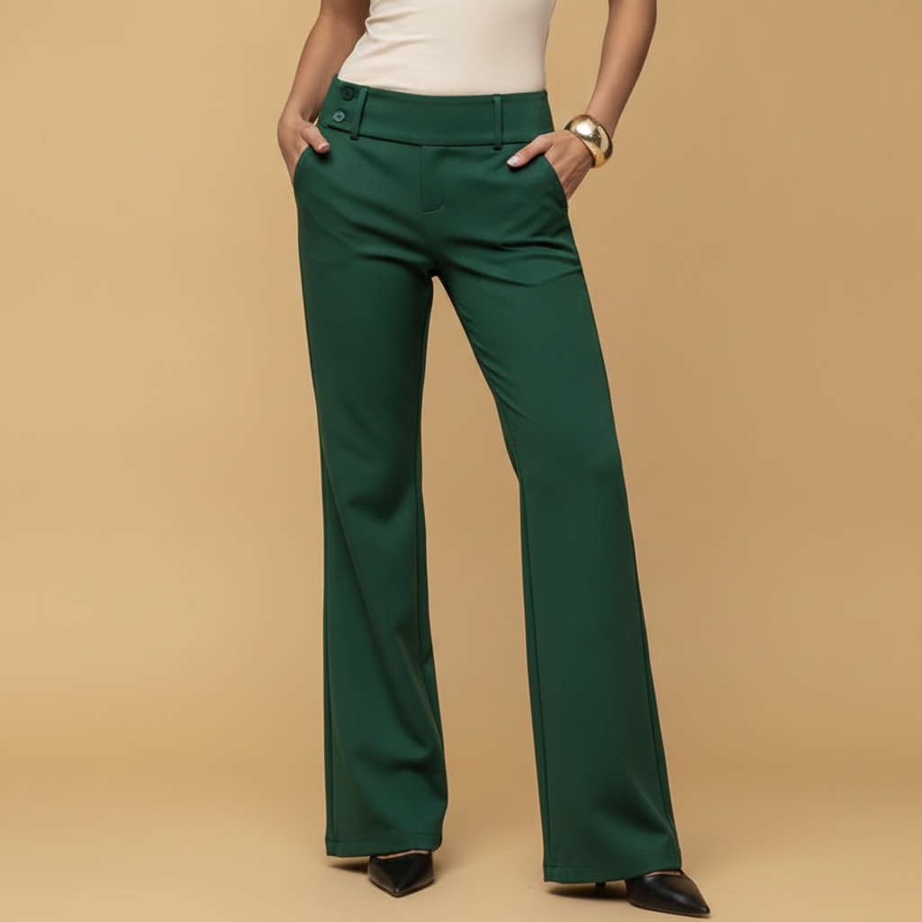 Nadia | High Waisted Wide Leg Trousers For Smart Casual Wear