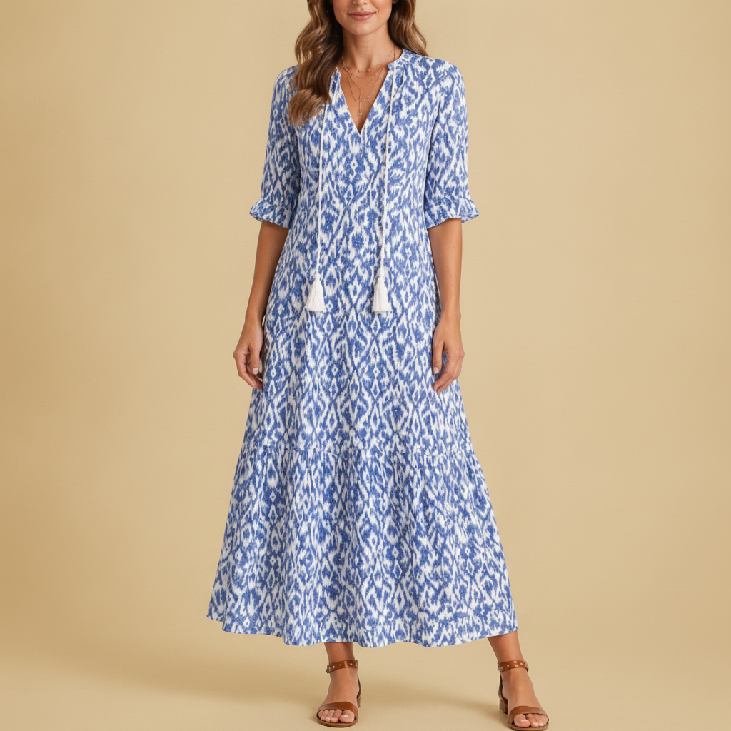 Xanthe | Floral Summer Midi Dress Garden Party & Brunch