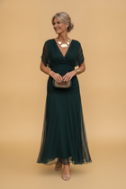 Verena | Chiffon Maxi Dress V-Neck Ruched Waist Evening Wedding