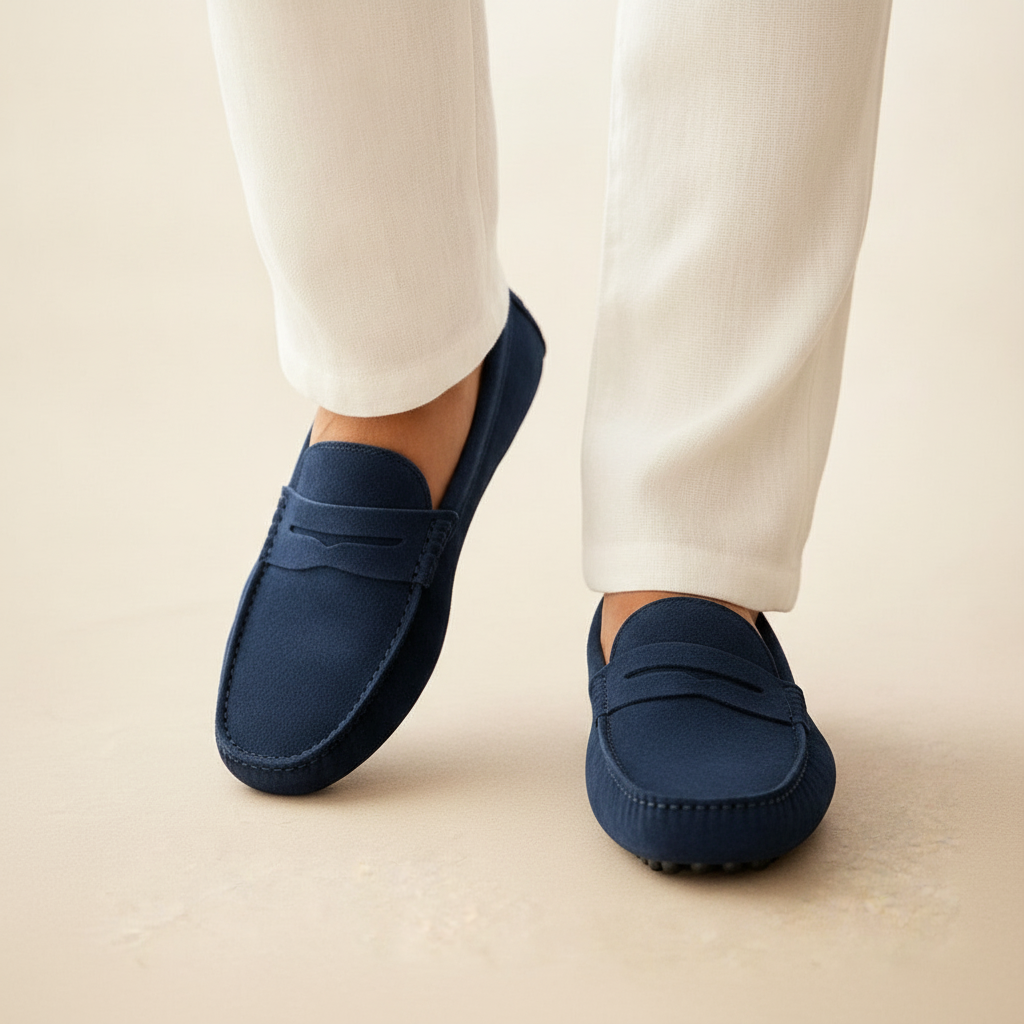Coralie | Nude Suede Pumps Slip-On Loafer for Smart Casual Style