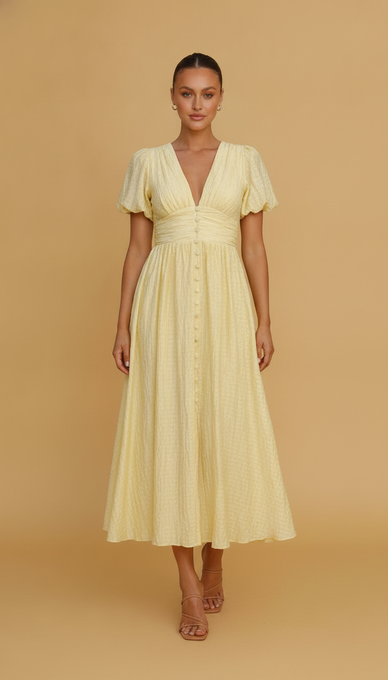 Arabella | Long Sleeve Maxi Dress For Garden Parties & Weddings