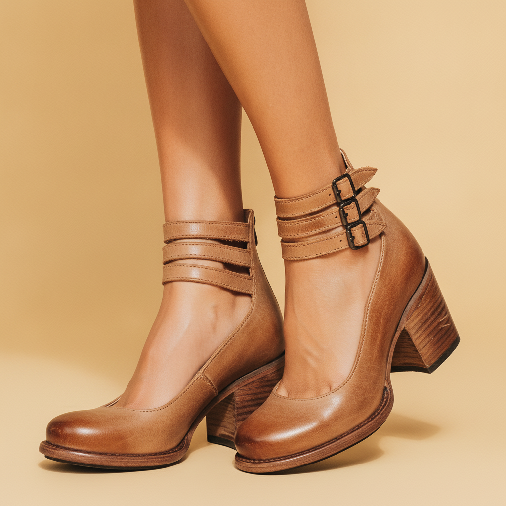Ophelia | Blue Strappy Heels Vintage Ankle Strap Sandals