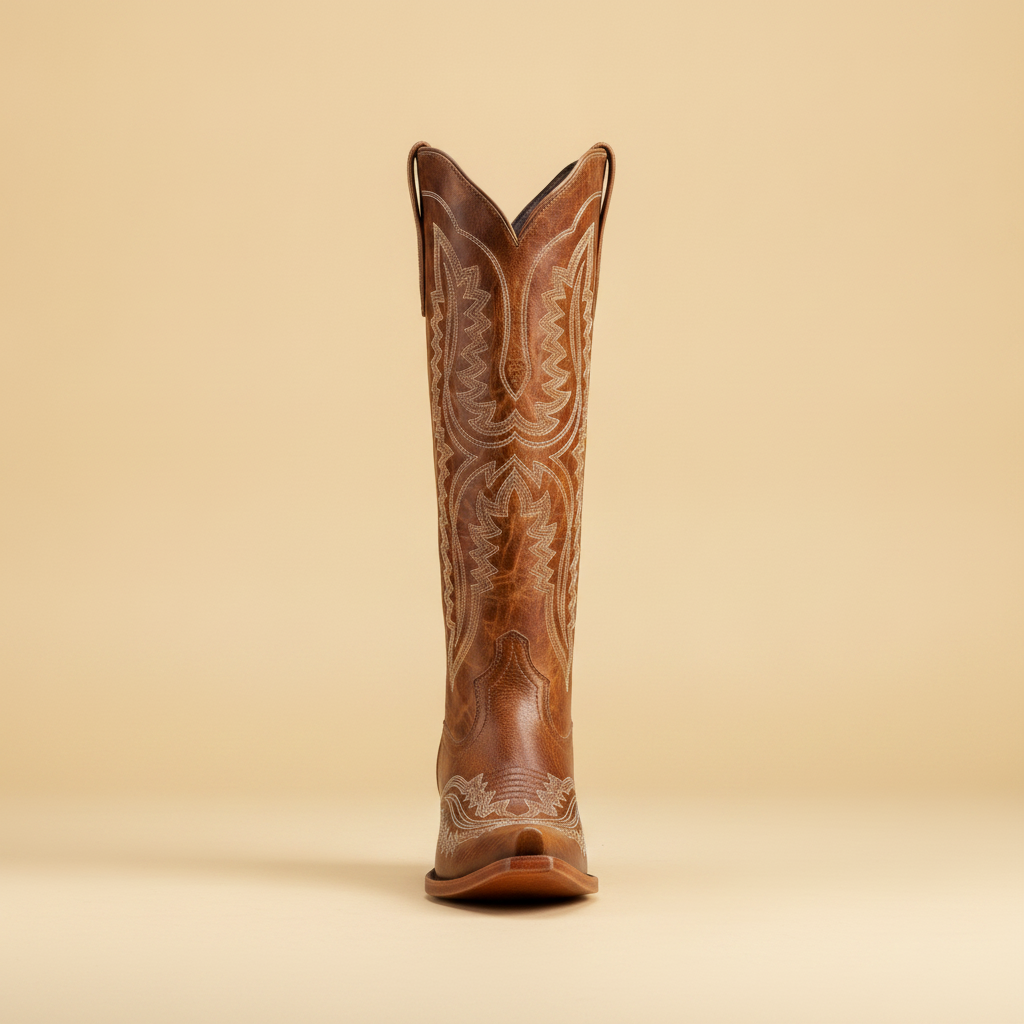 Felicity | Round Toe Cowboy Boots Embroidered Knee High Western