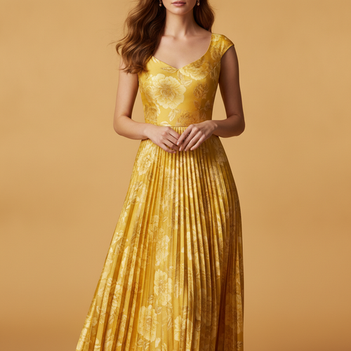 Celestine | Plus Size Evening Gowns Floral Jacquard Maxi Dress