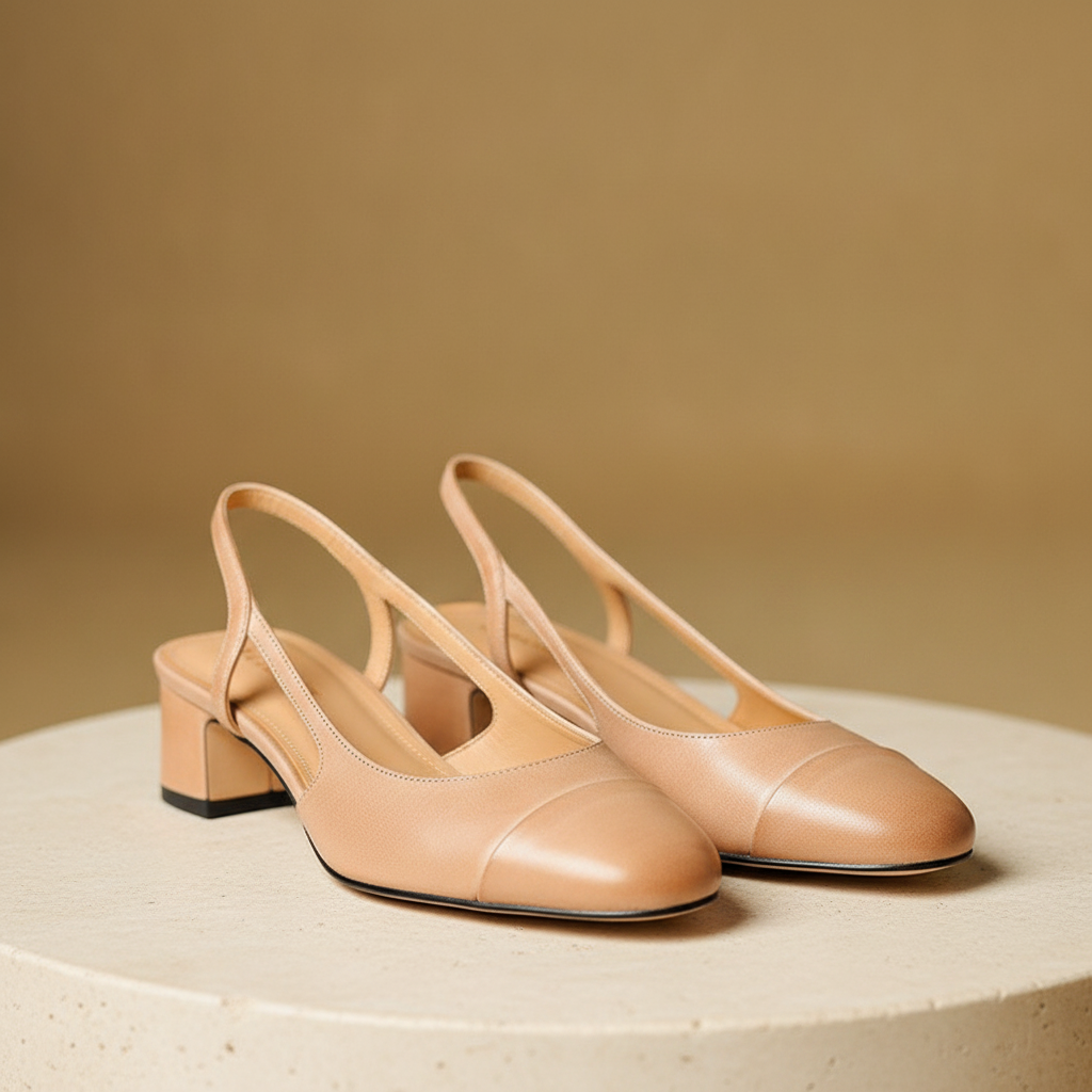 Lavinia | Women's Black Slingback Block Heel Pumps