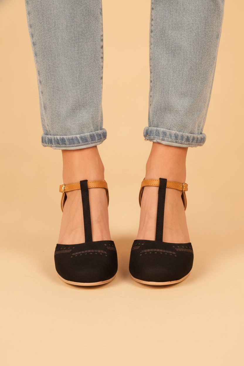Capucine | Comfortable Work Heels Block Sandals For Women