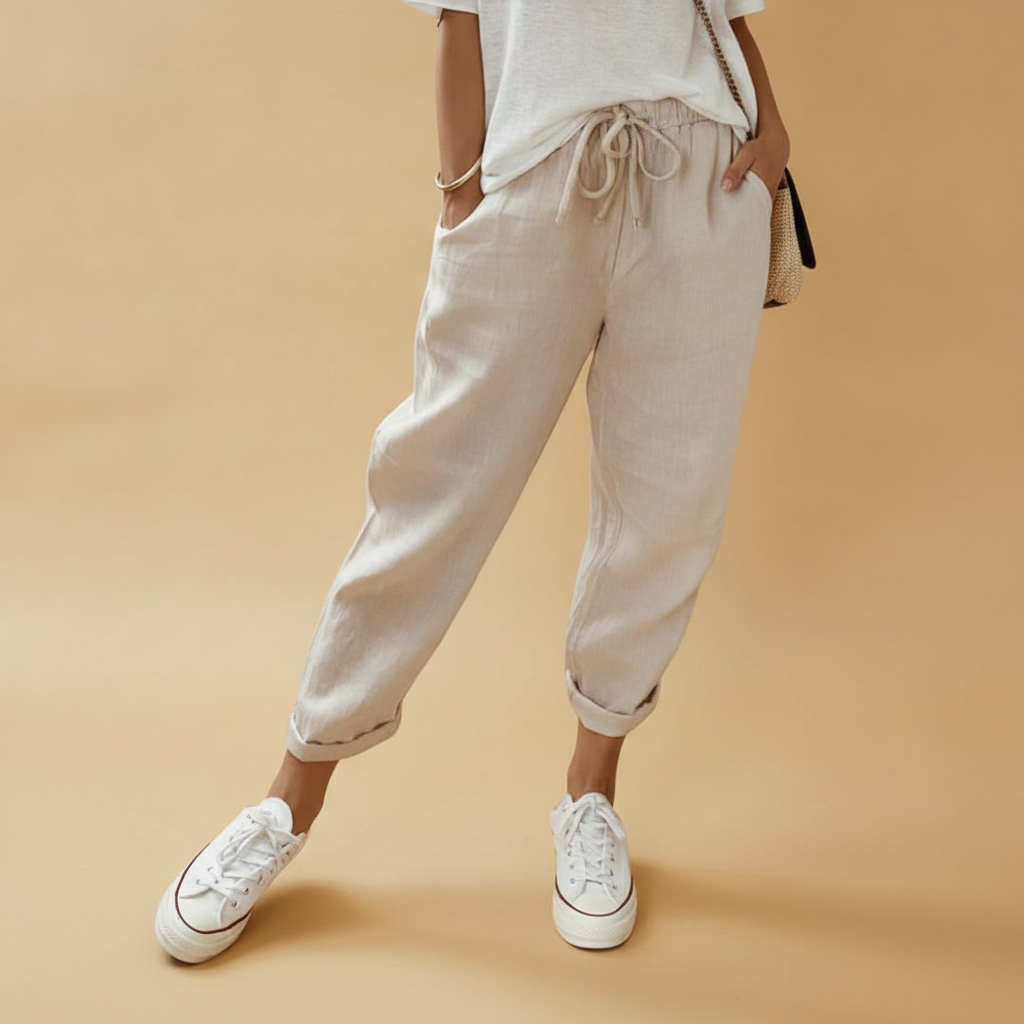Seraphina | Womens Summer Trousers with Drawstring Waist