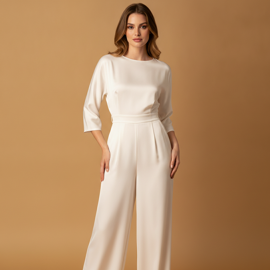Elodie | Womens Wide Leg Romper Pants Jumpsuit V Neck