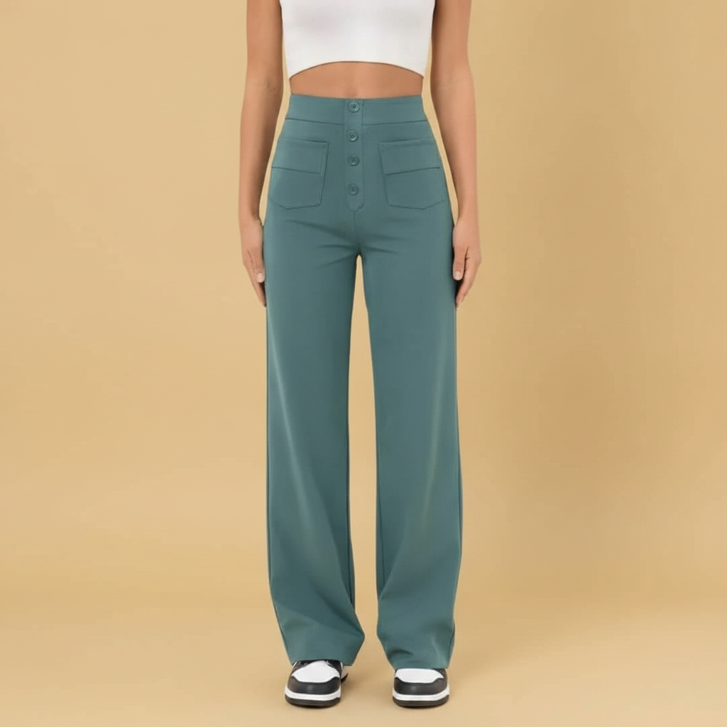 Theodora | Womens Casual Straight Leg Trousers