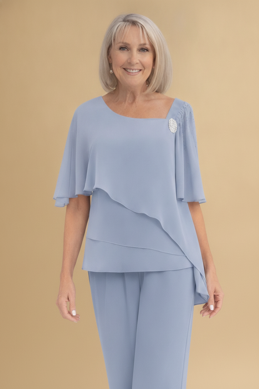 Thalia | Elegant Navy Two-Piece Office Attire For Women
