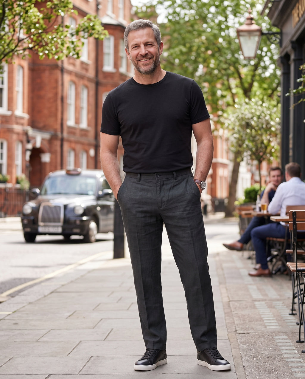 Killian | Mens Tailored Slim Pants Spring Summer Smart Casual — lifestyle