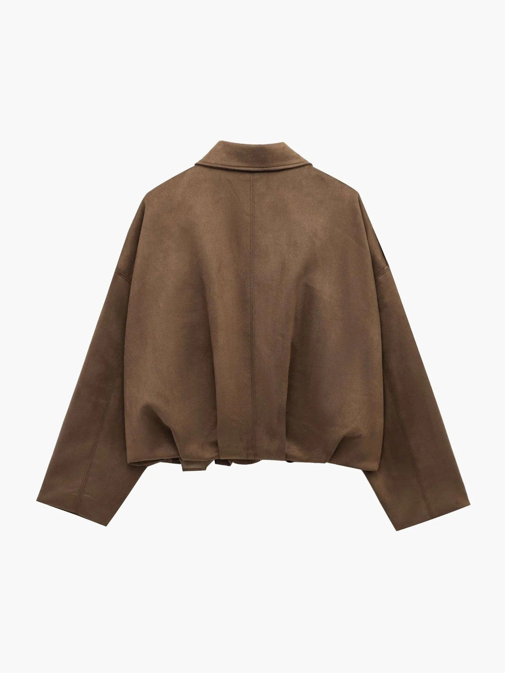 Oriane | Faux Suede Leather Fur Bomber Jacket For Women