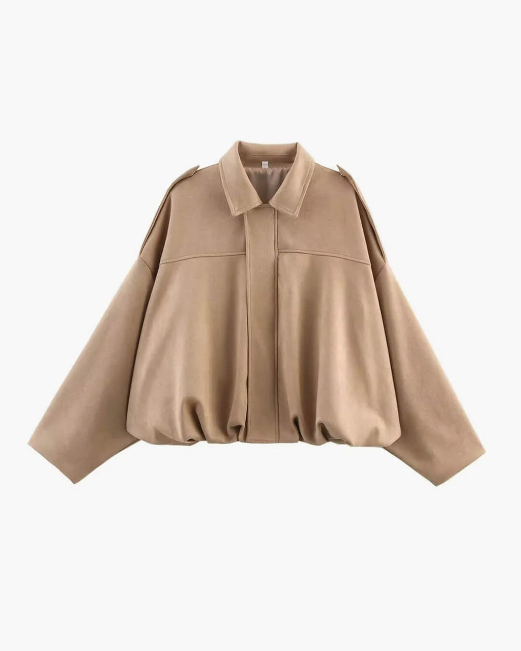 Oriane | Faux Suede Leather Fur Bomber Jacket For Women — Khaki
