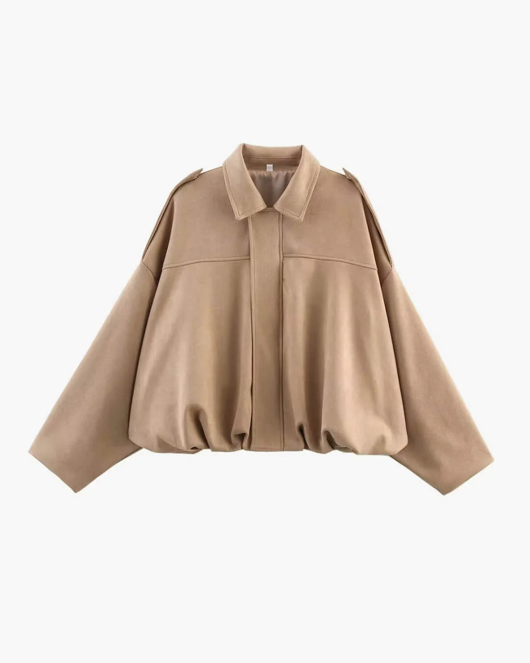 Oriane | Faux Suede Leather Fur Bomber Jacket For Women — Khaki