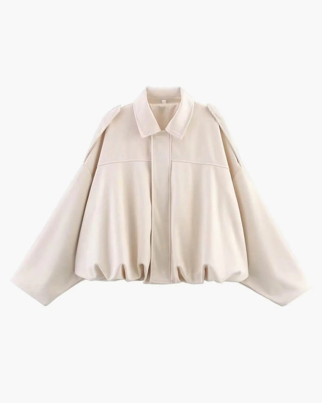 Oriane | Faux Suede Leather Fur Bomber Jacket For Women — White