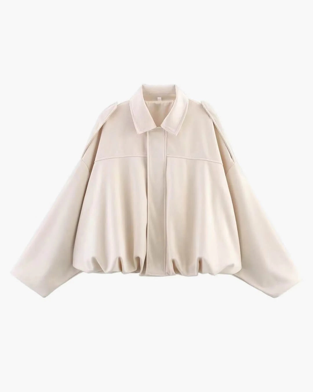 Oriane | Faux Suede Leather Fur Bomber Jacket For Women — White