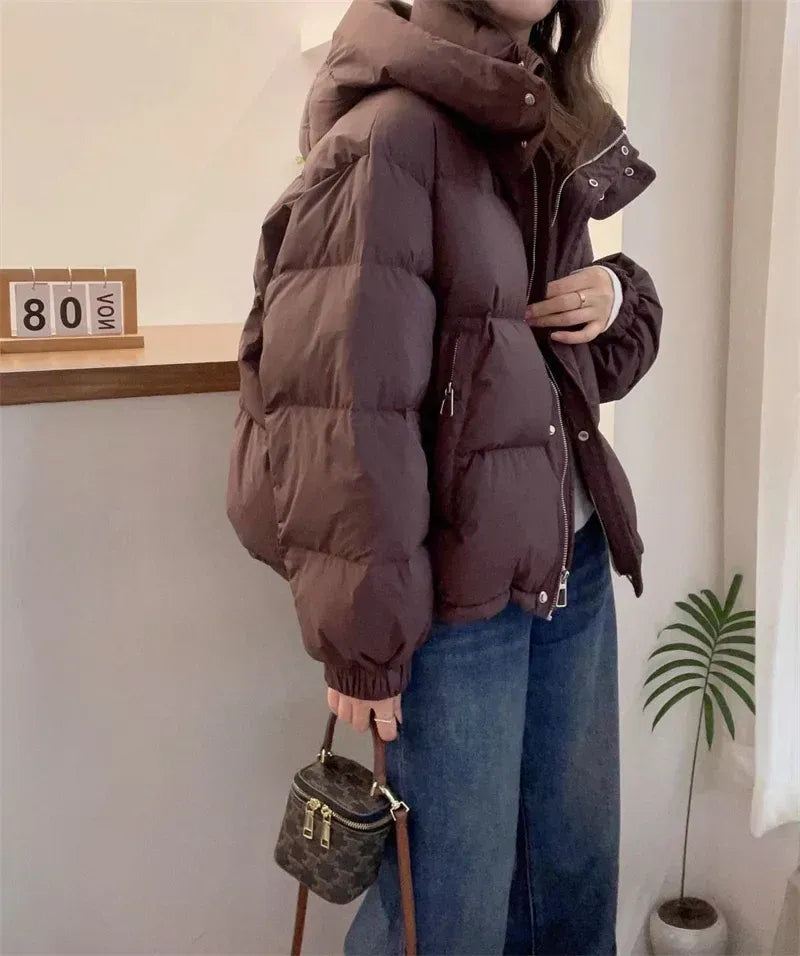 Wilhelmina | Black Hooded Puffer Jacket Coat With Fur Trim