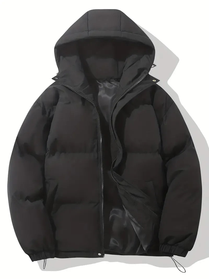 Manon | Oversized Puffer Jacket Coat With Hood Plus Size — Black