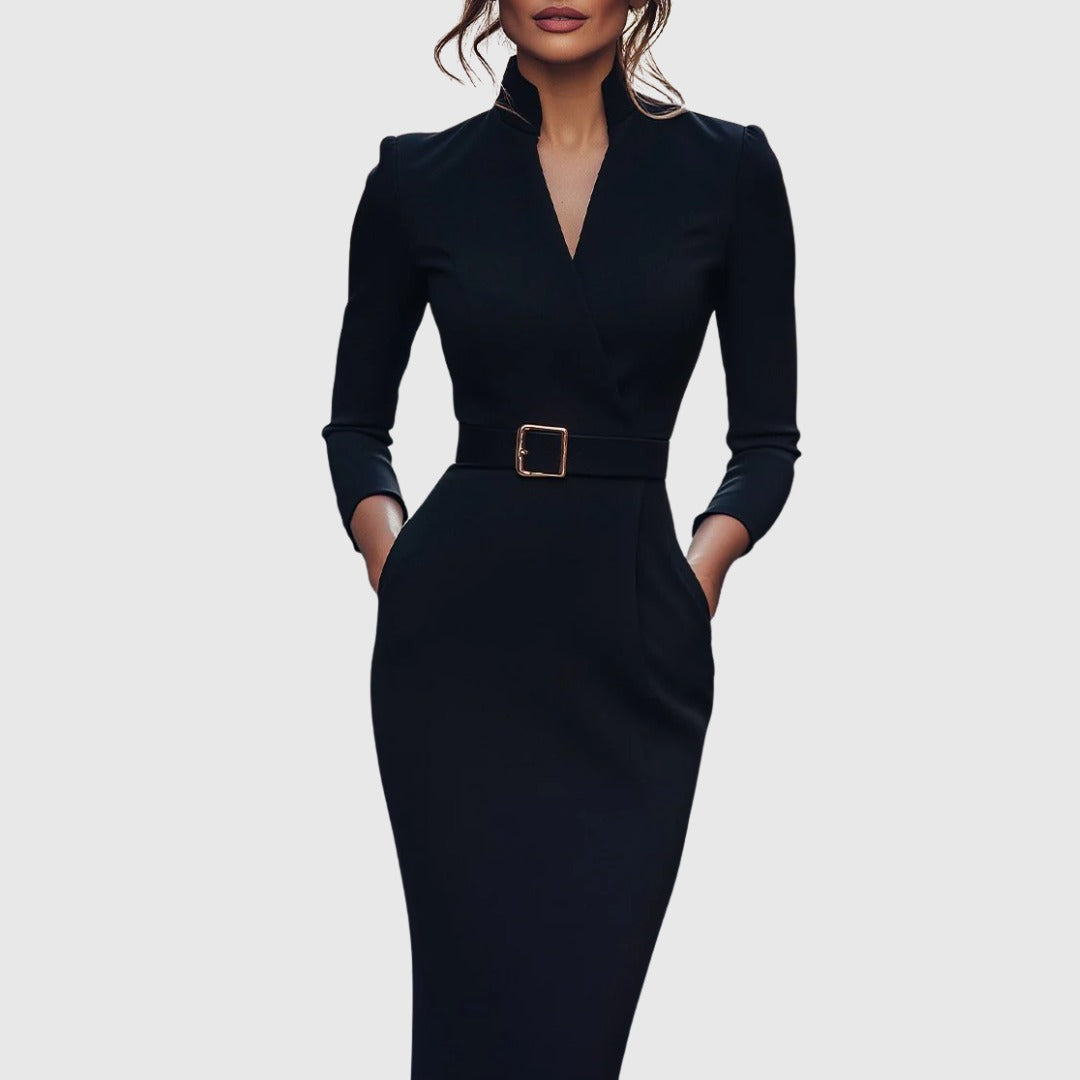 Iliana | Women's Cocktail Dresses Bodycon Midi Long Sleeve