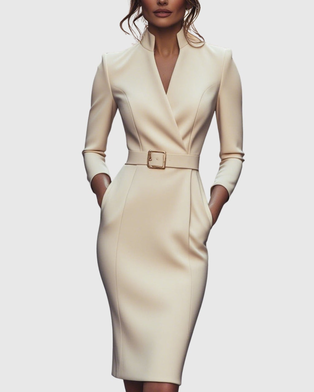 Iliana | Women's Cocktail Dresses Bodycon Midi Long Sleeve