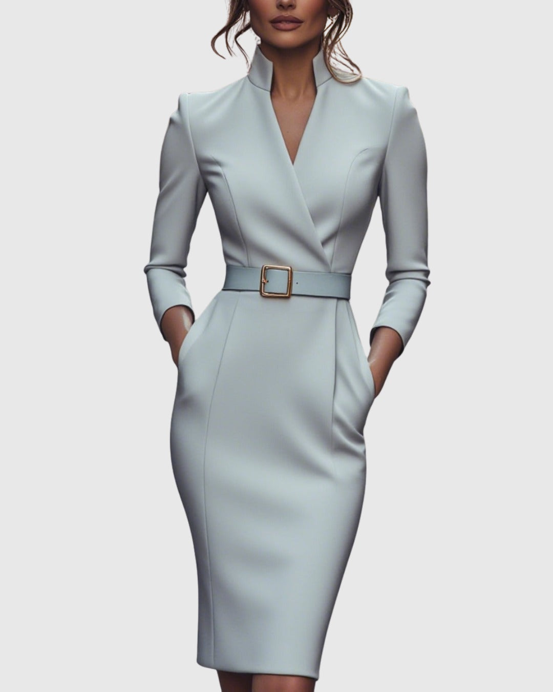 Iliana | Women's Cocktail Dresses Bodycon Midi Long Sleeve