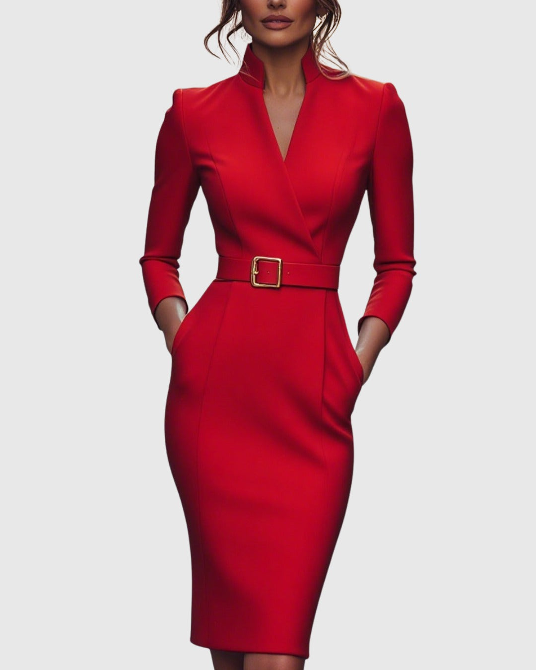 Iliana | Women's Cocktail Dresses Bodycon Midi Long Sleeve