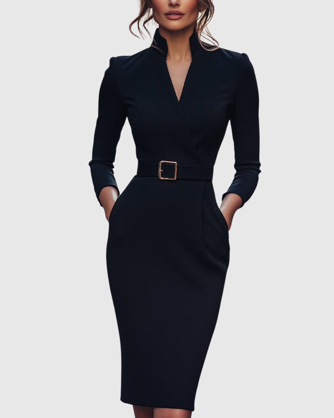 Iliana | Women's Cocktail Dresses Bodycon Midi Long Sleeve