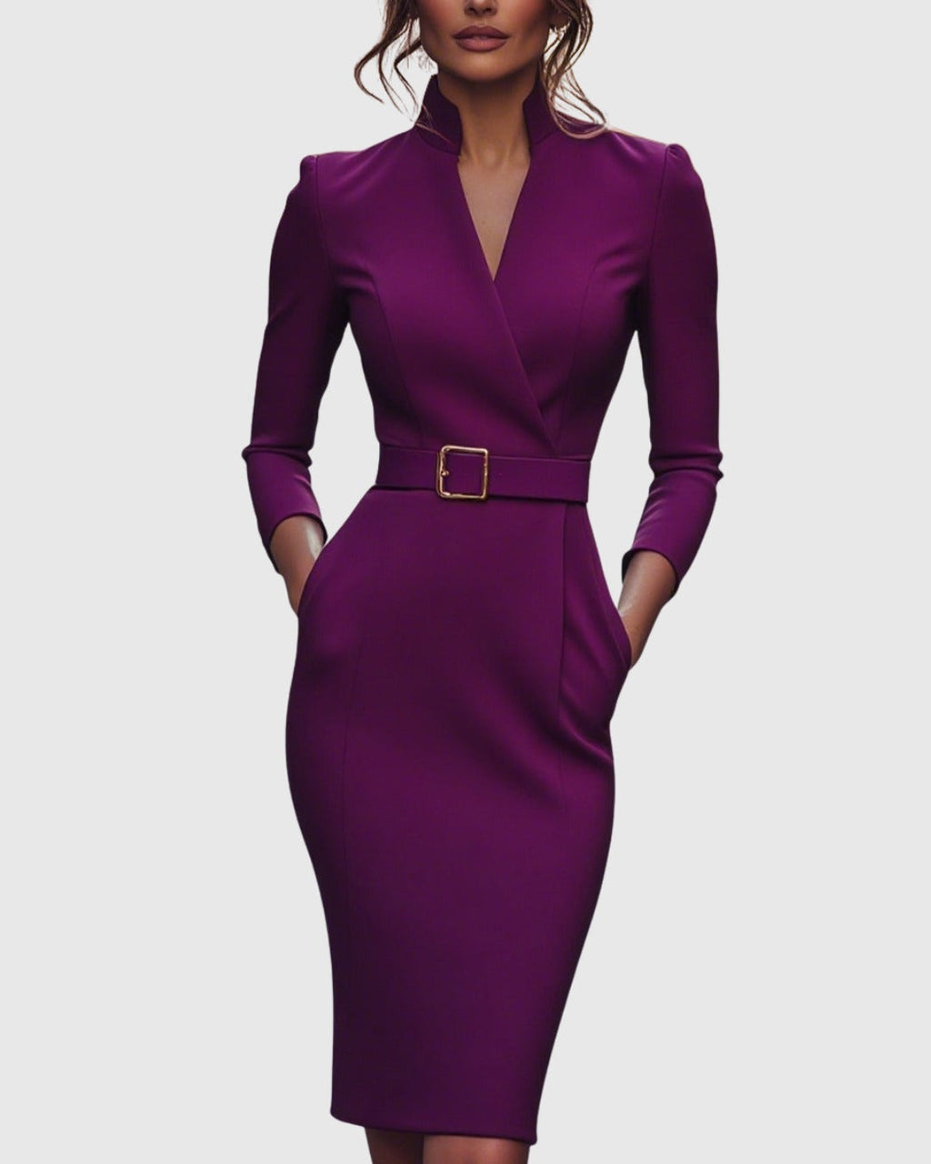 Iliana | Women's Cocktail Dresses Bodycon Midi Long Sleeve