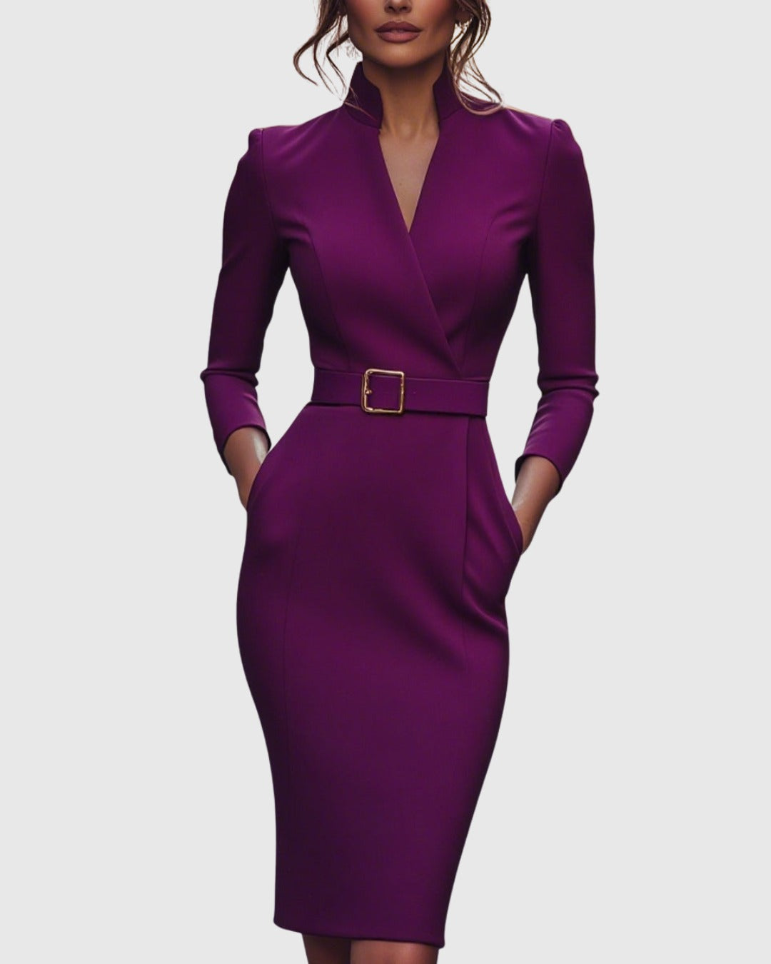 Iliana | Women's Cocktail Dresses Bodycon Midi Long Sleeve