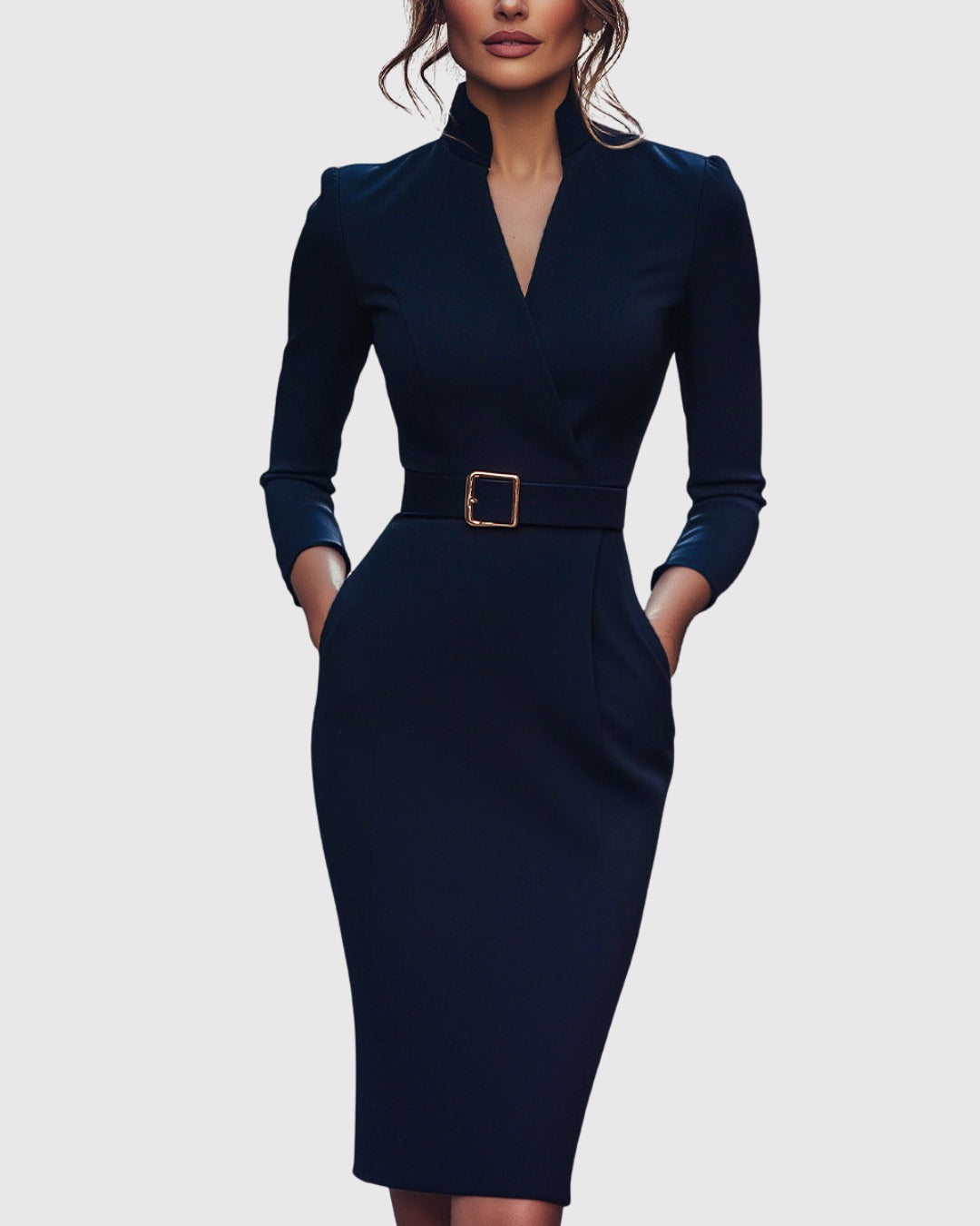 Iliana | Women's Cocktail Dresses Bodycon Midi Long Sleeve