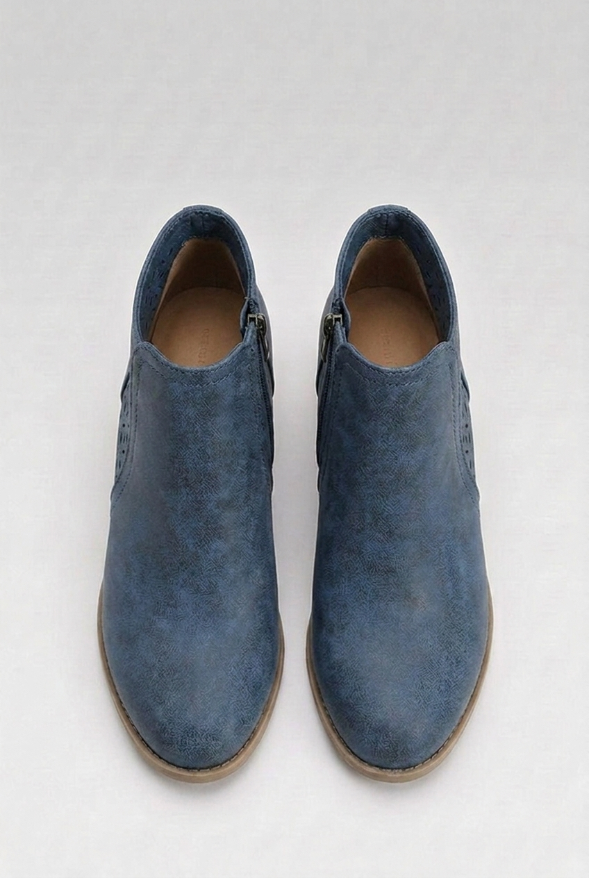 Ghislaine | Black Brown Leather Block Heel Ankle Boots