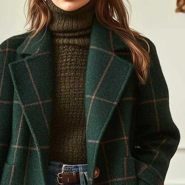 Fleur | Classic Notched Lapel Wool Blend Tailored Coat