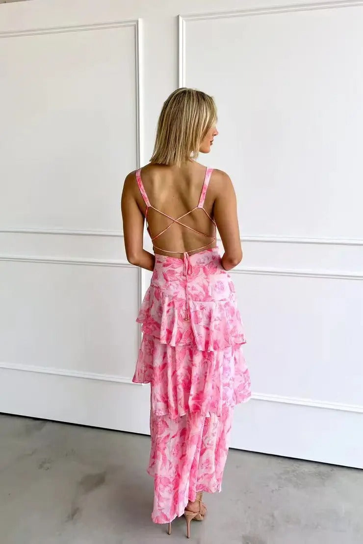 Mirabelle | Long Sleeve Wedding Guest Dresses Layered Maxi